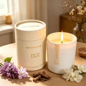 Popular Handcrafted French Linen Scented Candle with Affordable Luxury for Home Decoration