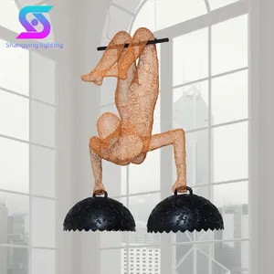 Custom Various Sculptures Hotel Lobby Villa Human Shaped Sculpture Chandelier Lighting