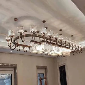 Modern Luxury Large Round Chandelier Restaurant Living Room Hotel Lobby Crystal Custom Engineering Chandelier