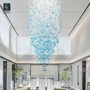 Modern Decorative Glass Stone Lighting Hotel Lobby Engineering Lamp Custom Chandelier
