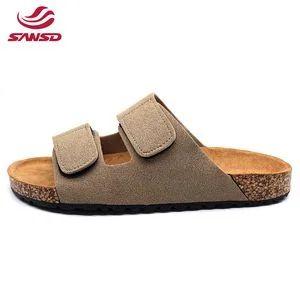 Men's Adults' Summer Fashion Birken Shoes Double Strap Flip-Flops with Matte Leather Outsole PU Leather Sandal for Beach