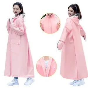 Hot Sale EVA Adult Waterproof Windproof One Piece Trench Raincoat