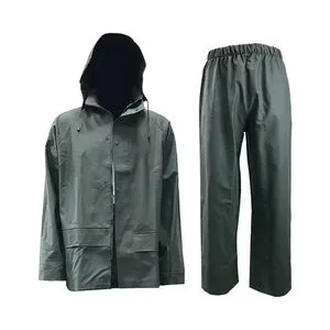 Durable Adult Male Rain Poncho with Adjustable Closures and Pockets