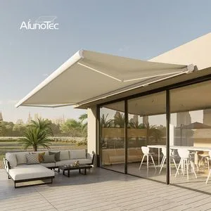 AlunoTec 3X4 4X6 4X5 Meters Motorized Aluminum Rainproof Patio Balcony Cassette Outdoor Retractable Roof Shade Awning