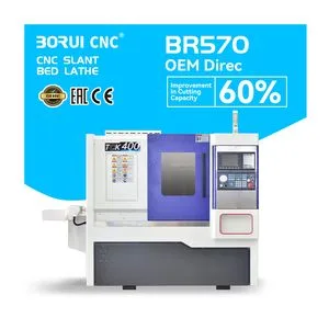 Tck400 Slant Bed CNC Lathe Machine with 5000rpm High Speed Spindle, High Rigidity Monolithic Cast Iron Structure for Automotive and Electronics Parts