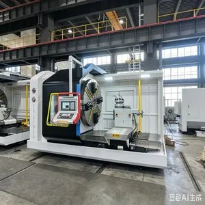 Professional Horizontal CNC Lathe with Bt50 Milling Function for Milling Drilling Flange