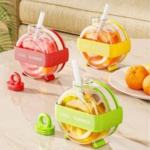 Creative Zero Contact Pressing Deicing Plastic Suction Tube Cup Cool Ice Tray