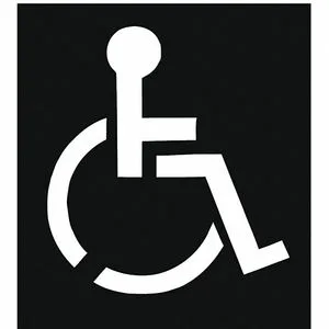 Traffic Stencil: Symbol, Parking Lot, Handicap Symbol, 43 in Character Ht, Light