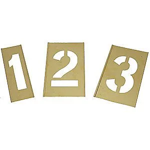 Brass Interlocking Template with Numbers (2CEC3)