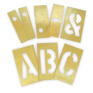 Easy to Use Brass Interlocking Stencil with Letters (2CEC2)