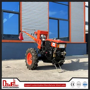 Multipurpose Farming Mini Walk Behind Tractor Price Diesel Engine Small 15 HP 18HP 20HP Two Wheels Hand Walking Tractor for Sale