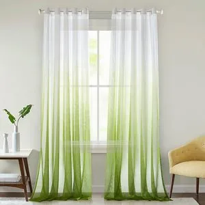 Xinlan New Mediterranean Style Tulle Curtains Luxury Printed Sheer Curtains for Chic Home and Office Window Treatments