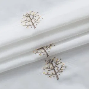 Factory Direct Supply Custom Embroidery Sheer Voile Window Curtain Fabric