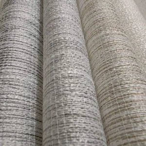 New Design Luxury Sheer Curtains Drapes Yarn Dyed Linen Vertica Texture Custom Size Voile Curtains for Living Room