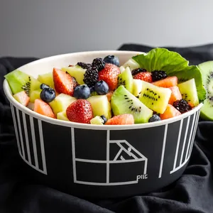 Eco Friendly Disposable Salad Bowl Paper Gold Material Custom Printing Food Packing Biodegradable Kraft Bowl Container