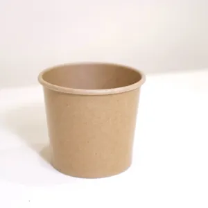 Custom Disposable Kraft Bamboo White Paper Soup Cup Salad Bowl Paper Soup Container