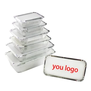 Wholesale Food Grade Home Baking Disposable Kitchen Aluminum Foil Tray Container with Lid