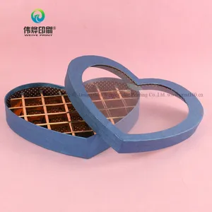 Heart Shape Chocolate Cardboard Packaging Box with PVC Window
