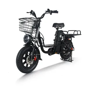 High Speed 60V 500W Removable Battery Alloy Frame Hybrid E- Bike Commuter Bicycle City Durable Delivery Electric Bike with Basket