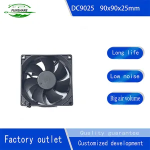 90X90X25mm 12V 2000rpm Вентилятор осевого потока постоянного тока для системы воздухоснабжения базовой станции связи