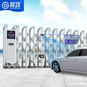 School Factory Entrance Electric Aluminium Sliding Telescopic Gate Automatic Steel Retractable Gate