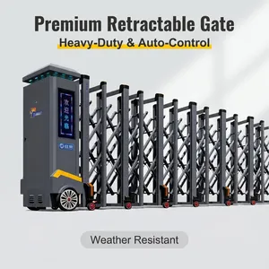 Aluminum Alloy Automatic Retractable Gate Anti Crash Electric Telescopic Gate for Factory Airport School Security Entrance