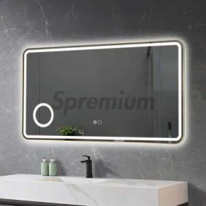 ETL CE Smart LED Bathroom Lighted Rectangle Frame Fogless Makeup Vanity Mirror