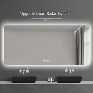 Factory Price Arch Shape Hotel Smart Wall Mirror with LED Light Adjustable Illuminated Bathroom Mirror
