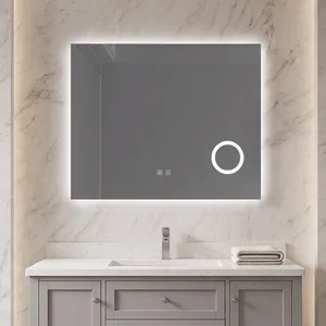 CE Certified Frameless Home Decor 5mm LED Bathroom Mirror with 3X Magnifying Makeup Mirror for Vanity
