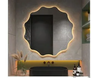Flower Edge Round 3 Color Dimmable Frameless LED Smart Bathroom Vanity Mirror