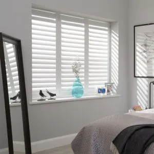 Tier-on-Tier PVC Plantation Shutters for Bedroom High Quality