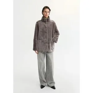 Wholesale Luxury Women Shearing Coat for Winter Wear Customized Double Face Reversible Fur-Leather Coat