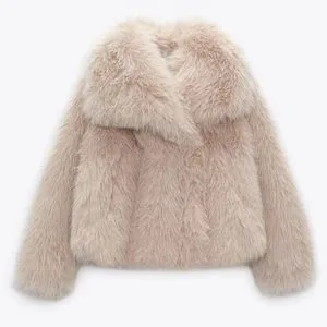 2022 Fashion Za Ra New Style Ladies Female Winter Warm Plus Size Faux Fur Jackets