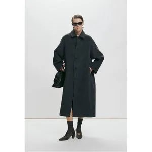 Wholesale Ladies Winter Clothes Women Shirt Collar Cocoon Wool Coat, Oversized Raglan Sleeve Double Faced Merino Wool Long Maxi Overcoat