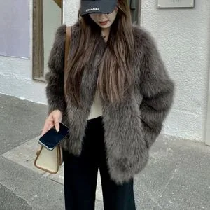 Za Ra Ladies Female Faux Fur Jacket Outwear Cropped Women Coat