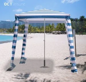 Square Shape Sun Block Beach Cabana with Stripe design (OCT-BUCA03)